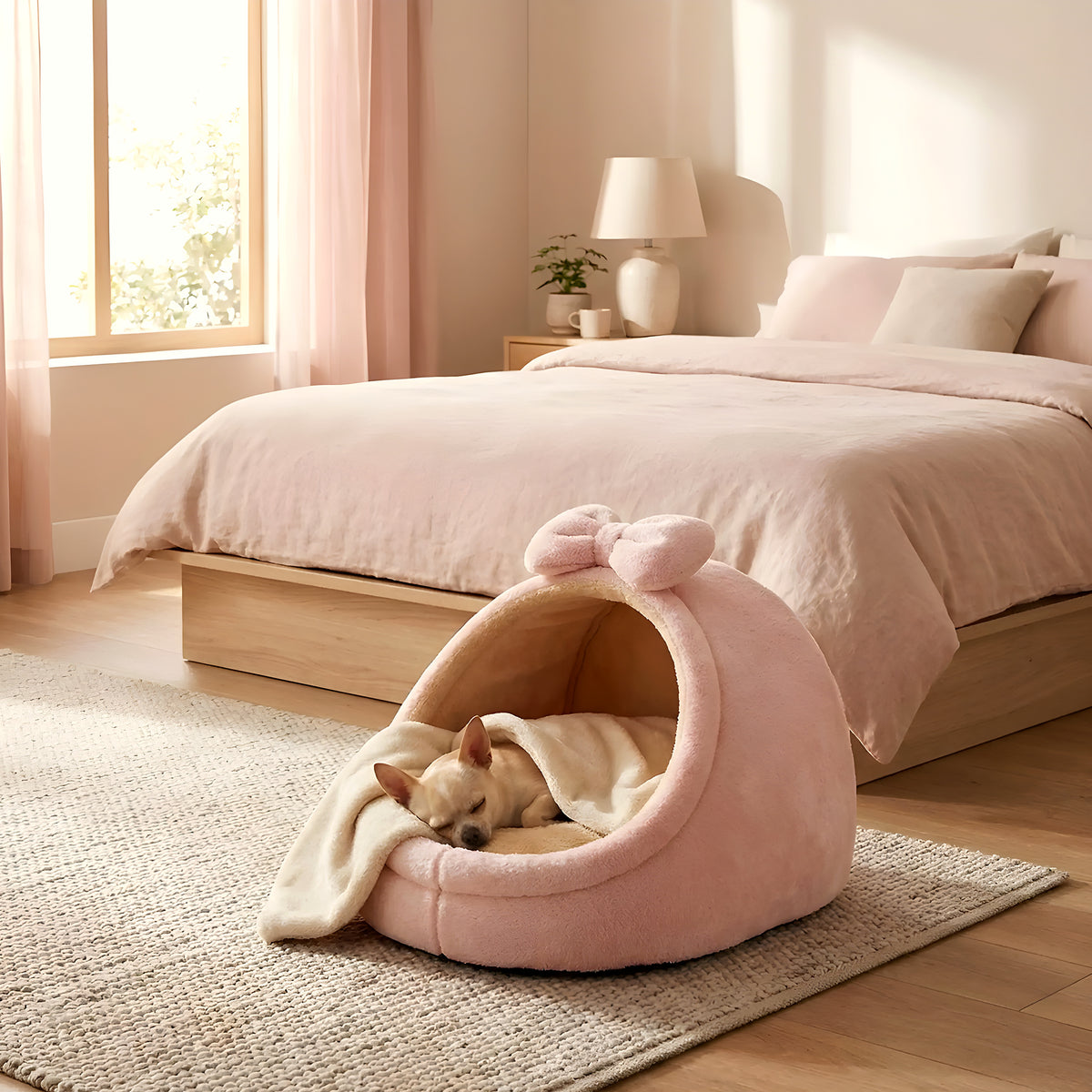 Panier niche en arche 100 % coton pour petit chien