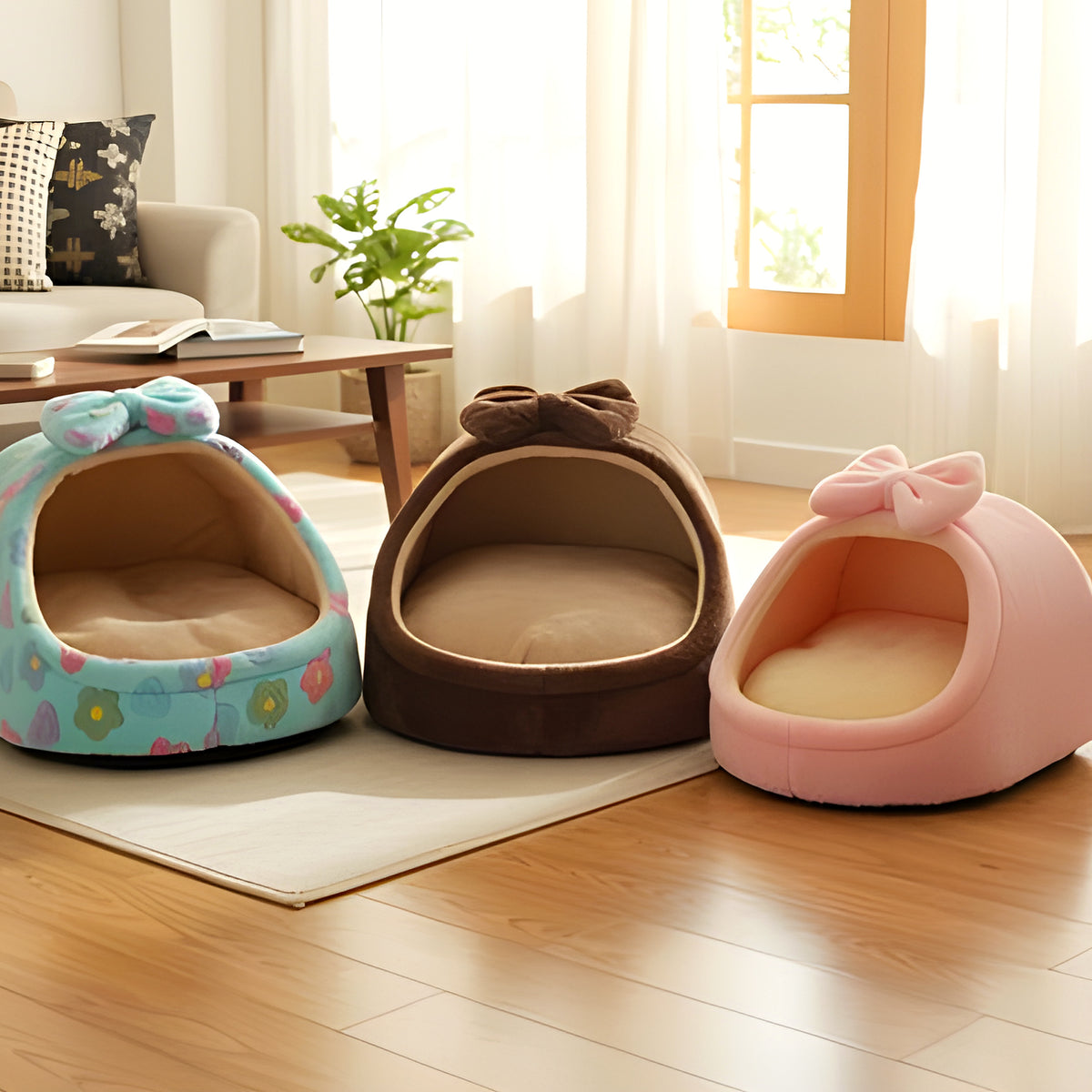 Panier niche en arche 100 % coton pour petit chien