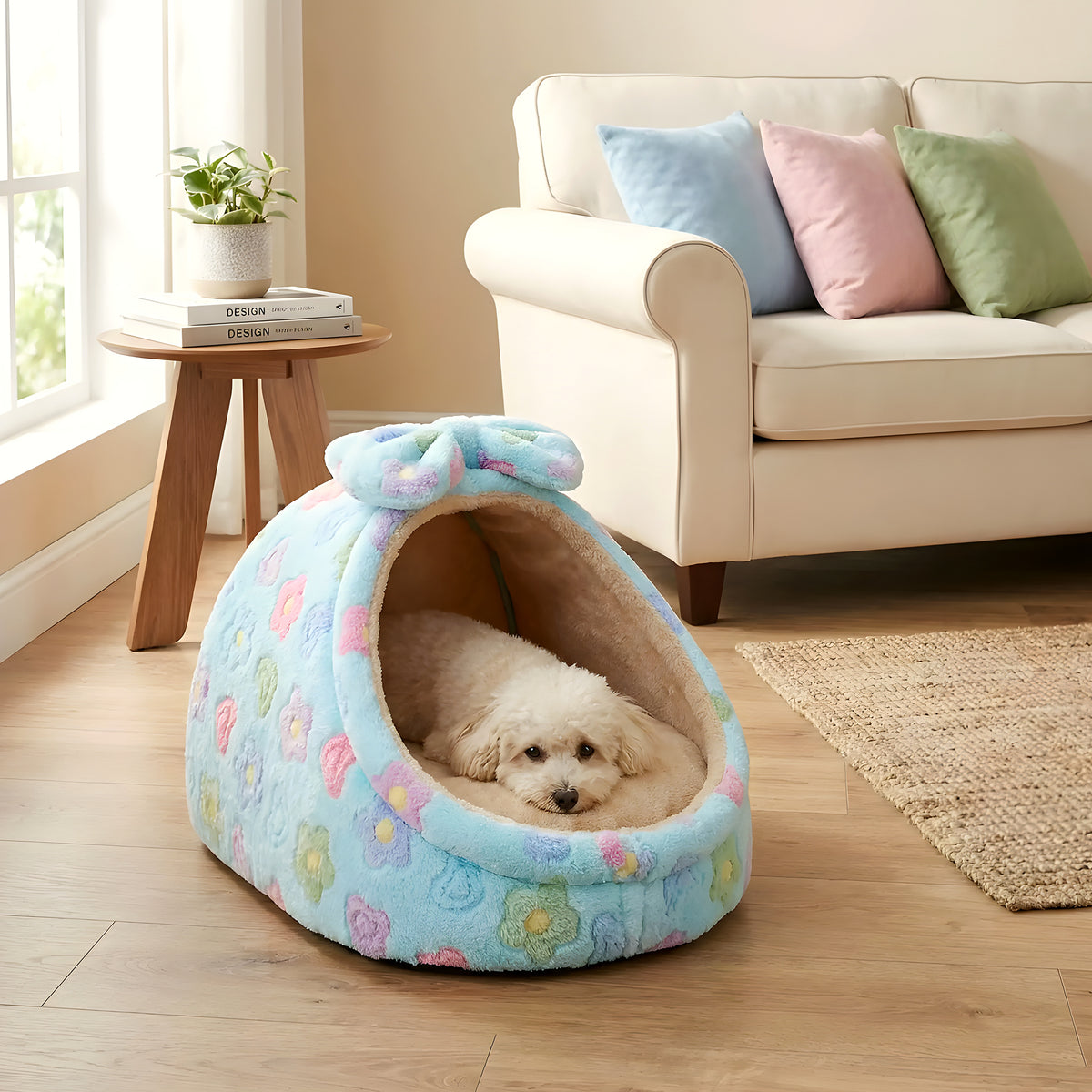 Panier niche en arche 100 % coton pour petit chien