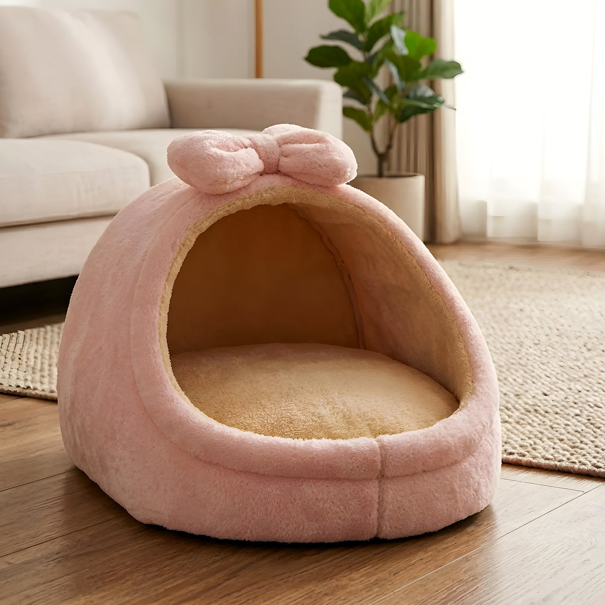 Panier niche en arche 100 % coton pour petit chien