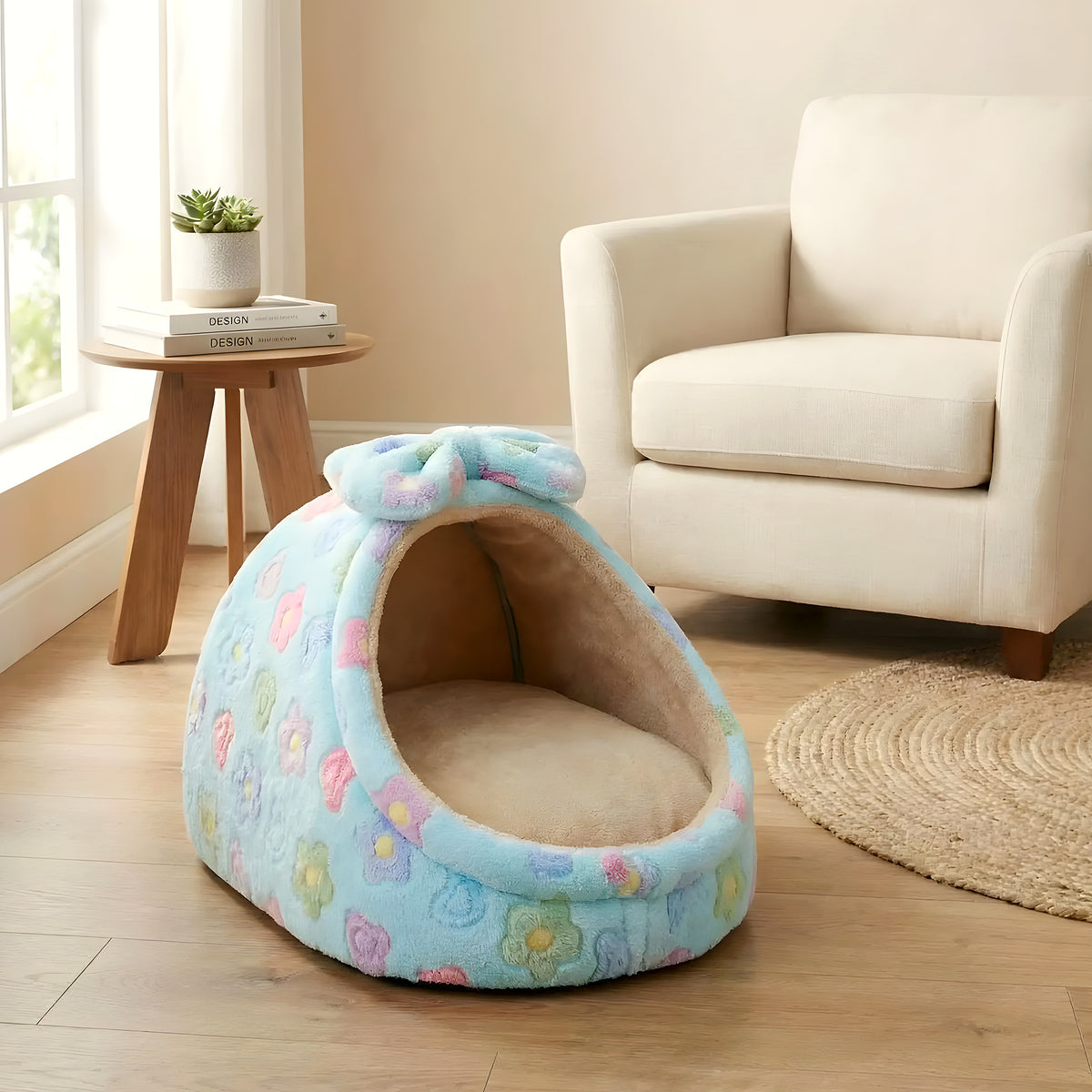 Panier niche en arche 100 % coton pour petit chien