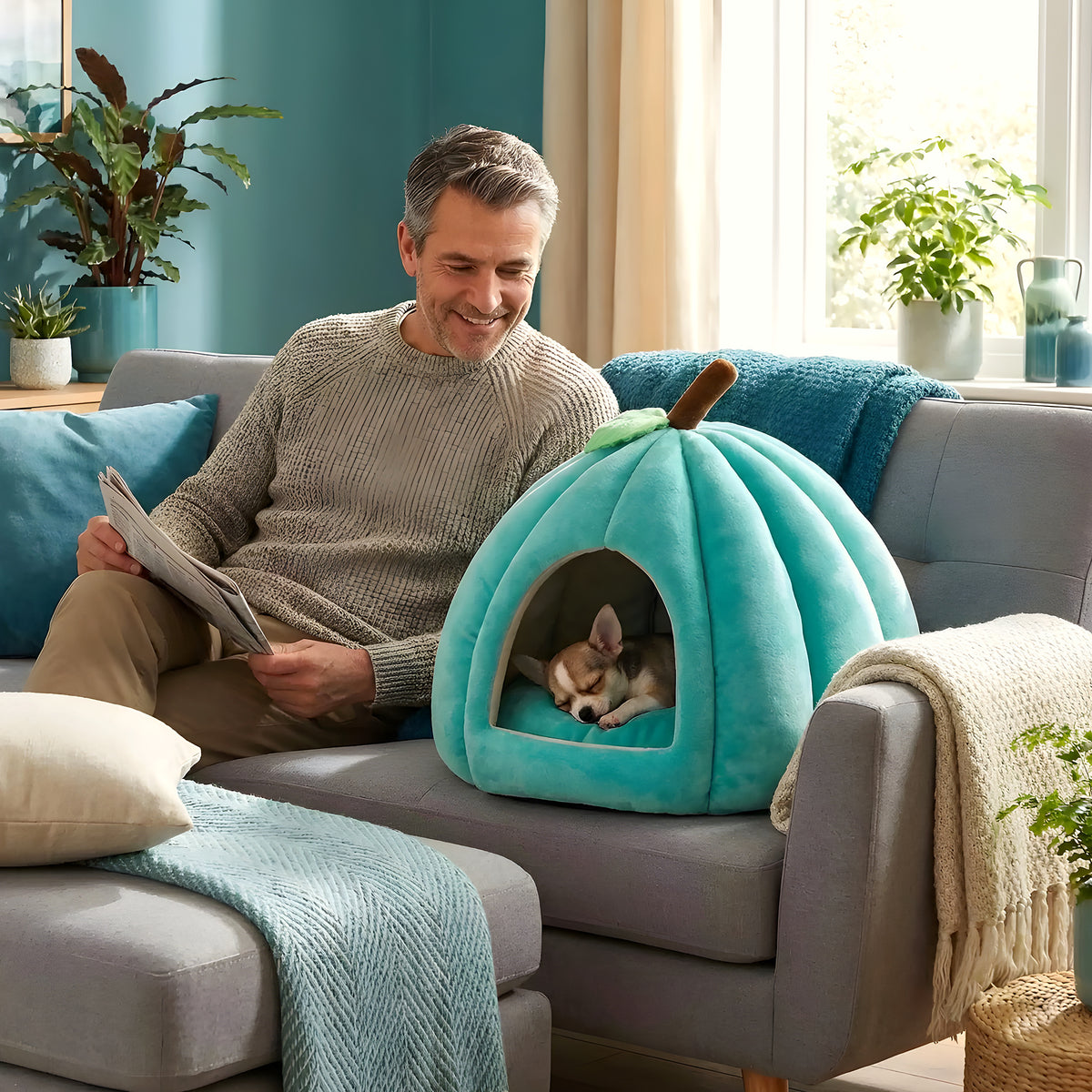 Panier niche en polaire pour chihuahua et race naine
