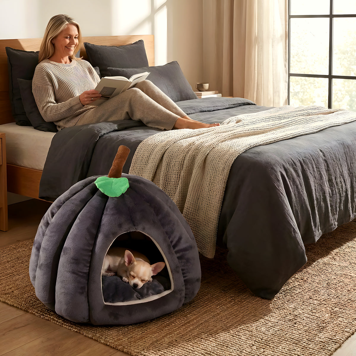 Panier niche en polaire pour chihuahua et race naine
