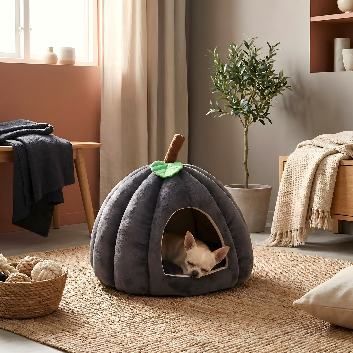 Panier niche en polaire pour chihuahua et race naine