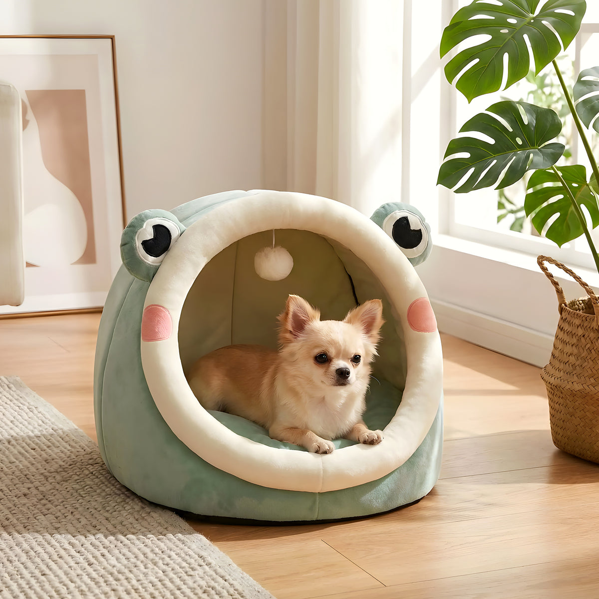 Panier niche grenouille pour chihuahua jusqu'à 4 kg