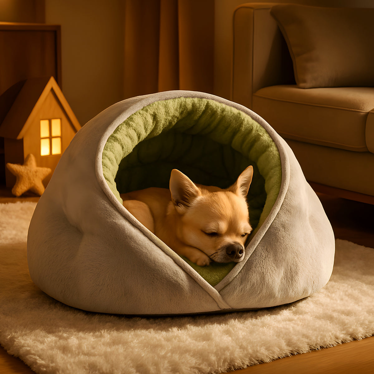 Panier niche stable pour chiot et chien âgé