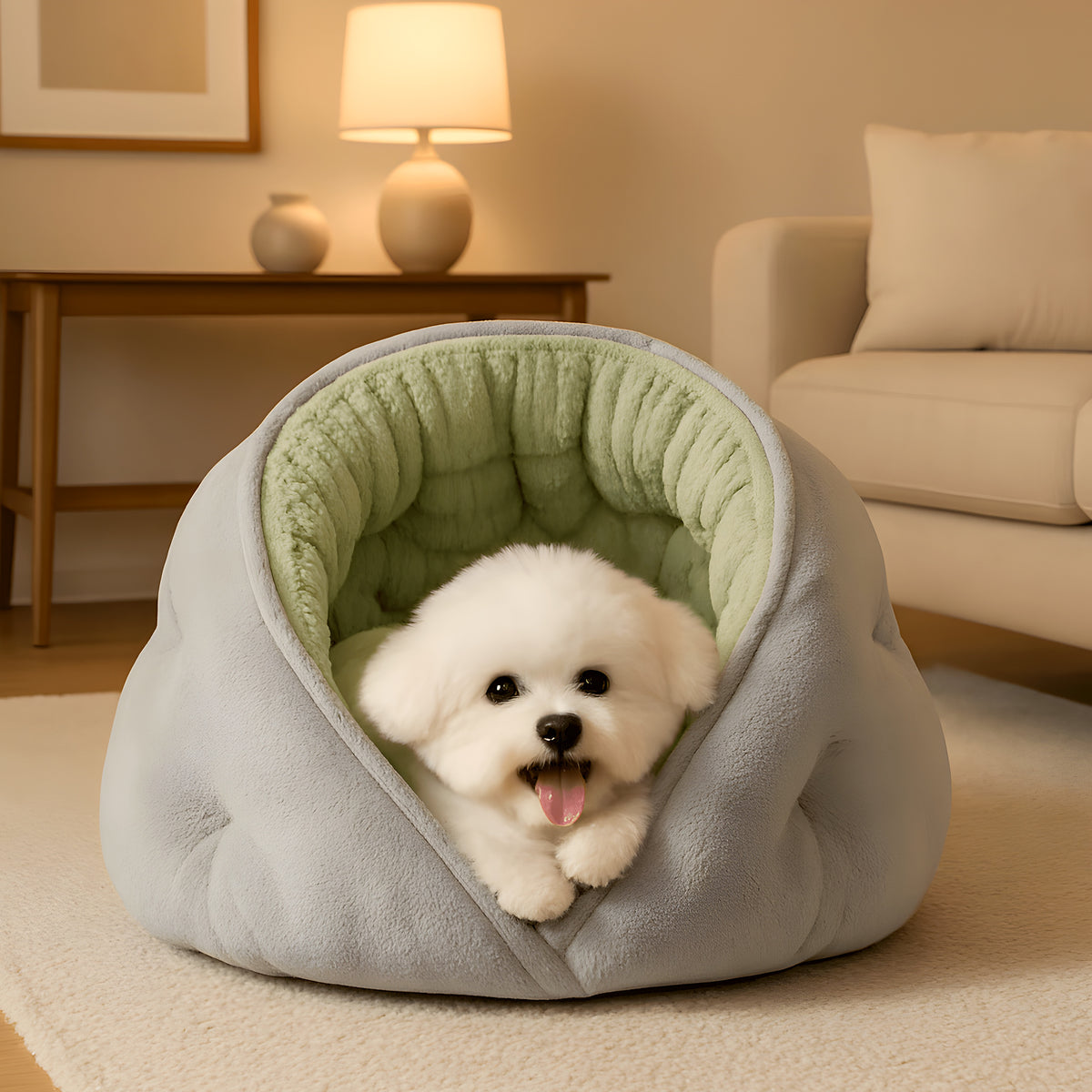 Panier niche stable pour chiot et chien âgé