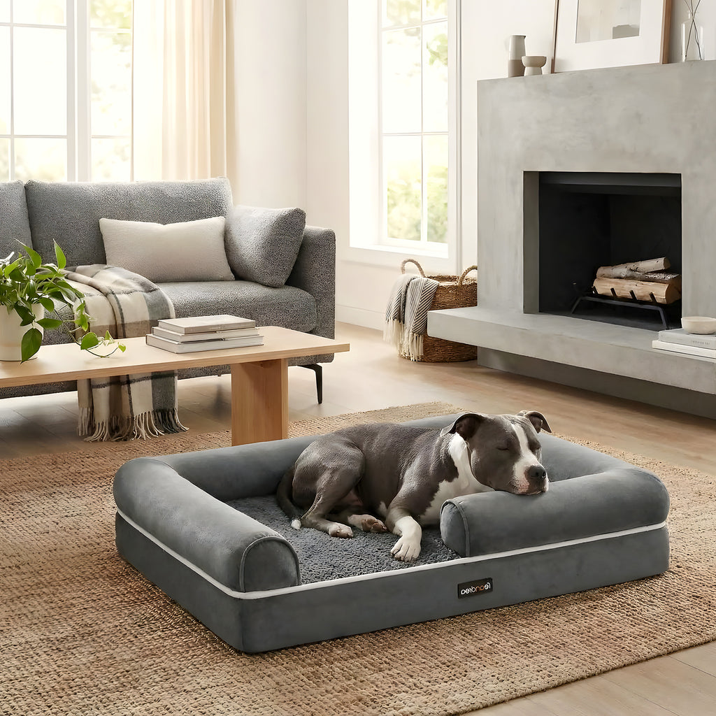 Panier orthopédique à mousse alvéolée pour chien moyen