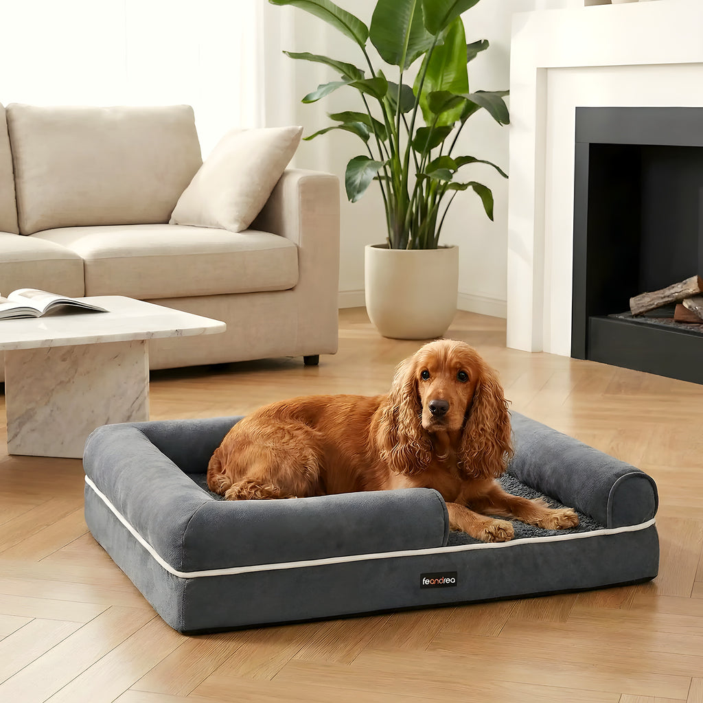 Panier orthopédique à mousse alvéolée pour chien moyen