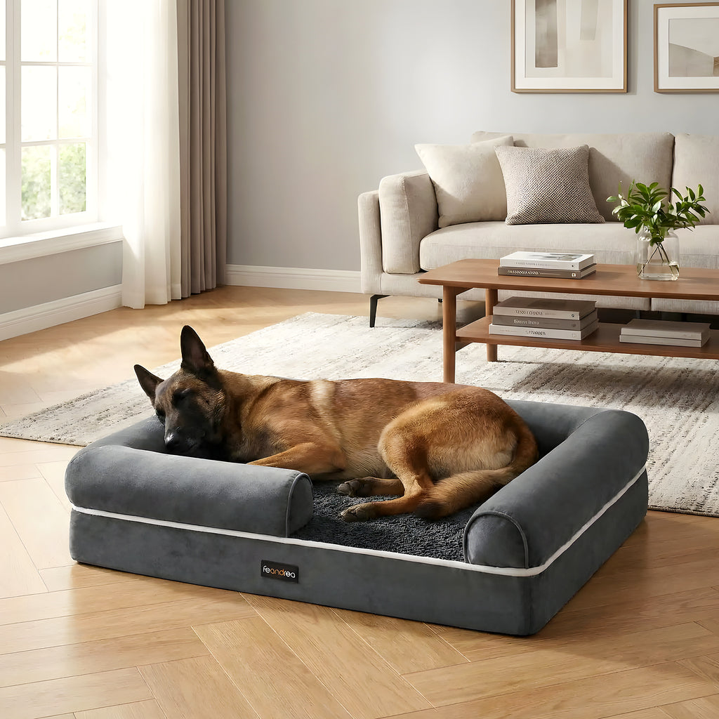 Panier orthopédique à mousse alvéolée pour chien moyen