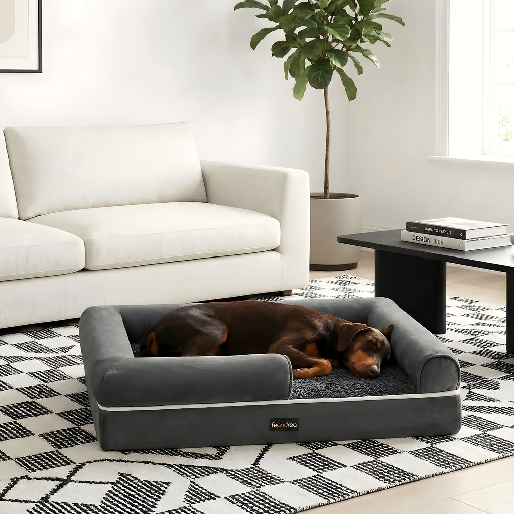 Panier orthopédique à mousse alvéolée pour chien moyen