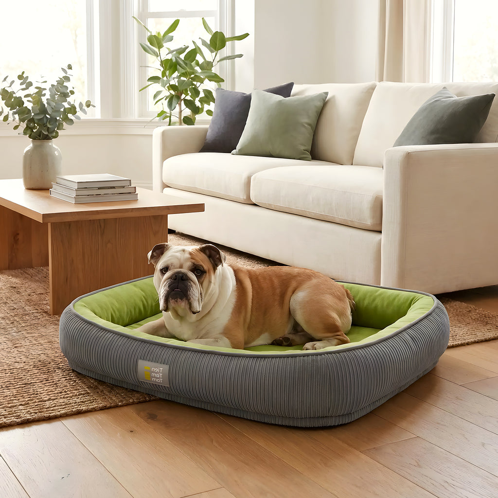 Panier orthopédique auto-chauffant en velours pour chien