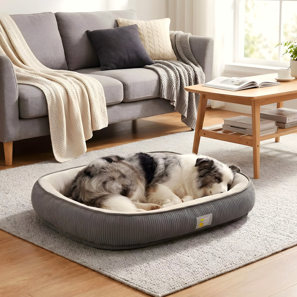 Panier orthopédique auto-chauffant en velours pour chien
