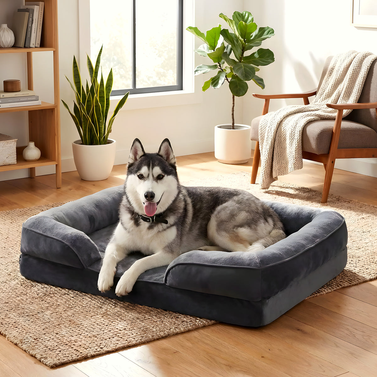 Panier orthopédique déhoussable pour grand chien