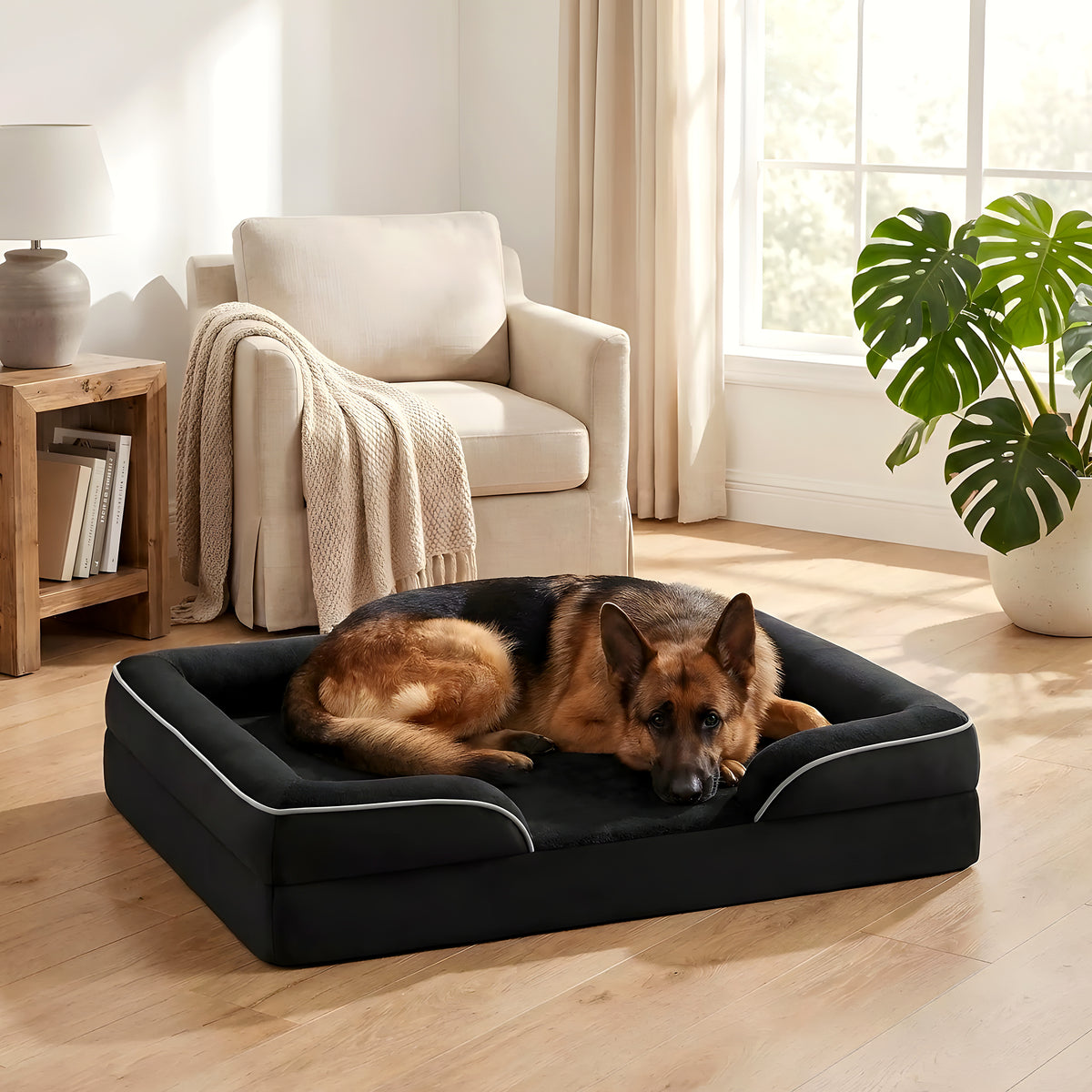 Panier orthopédique déhoussable pour grand chien