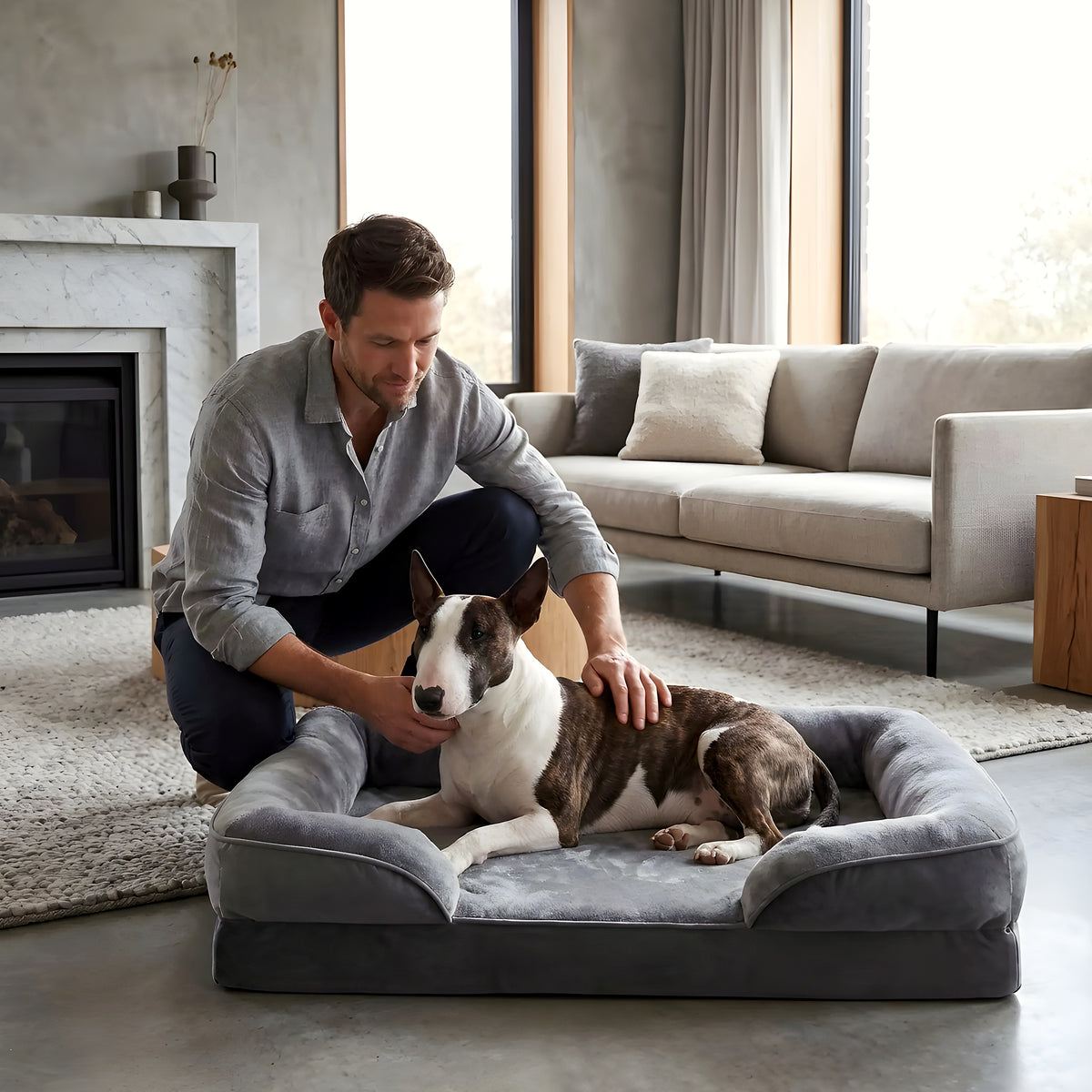 Panier orthopédique déhoussable pour grand chien
