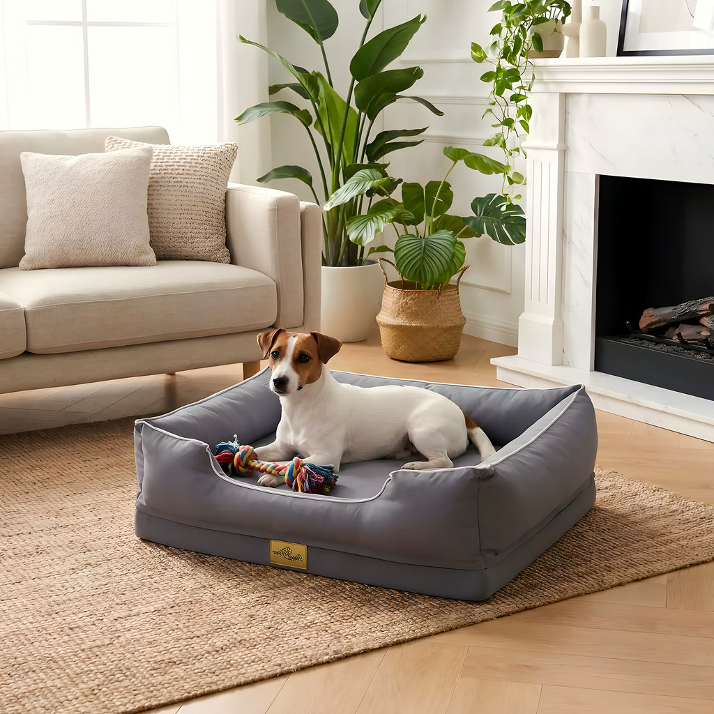 Panier orthopédique en fausse fourrure pour chien, jusqu'à 60 kg