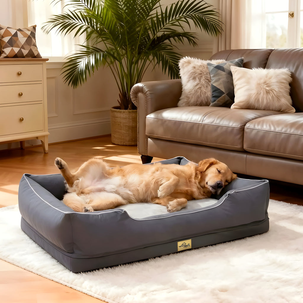 Panier orthopédique en fausse fourrure pour chien, jusqu'à 60 kg