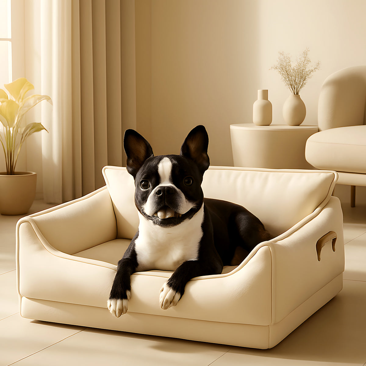 Panier orthopédique en latex naturel antiacarien pour chien