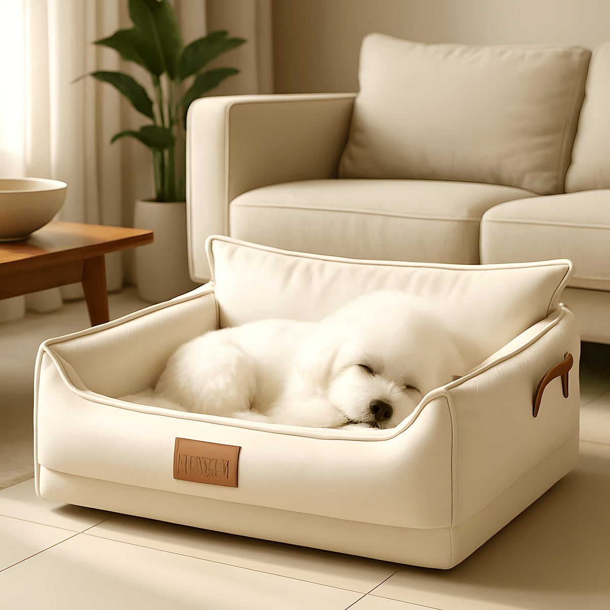 Panier orthopédique en latex naturel antiacarien pour chien