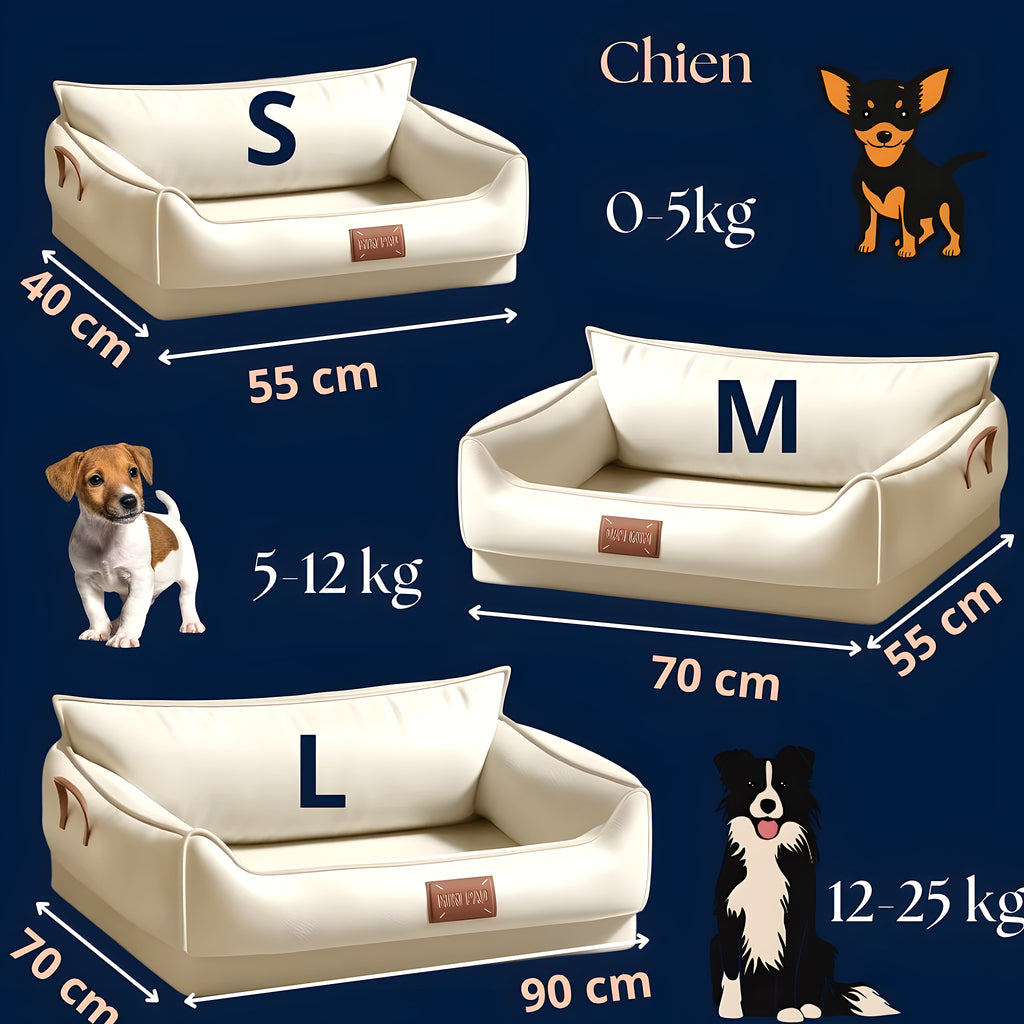 Panier orthopédique en latex naturel antiacarien pour chien