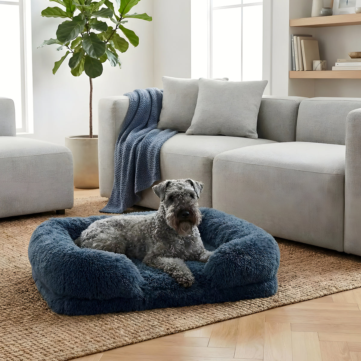 Panier orthopédique en polaire pour petit chien, 2 tailles