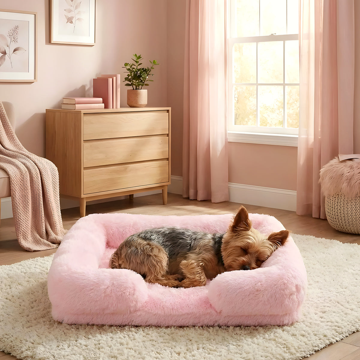 Panier orthopédique en polaire pour petit chien, 2 tailles