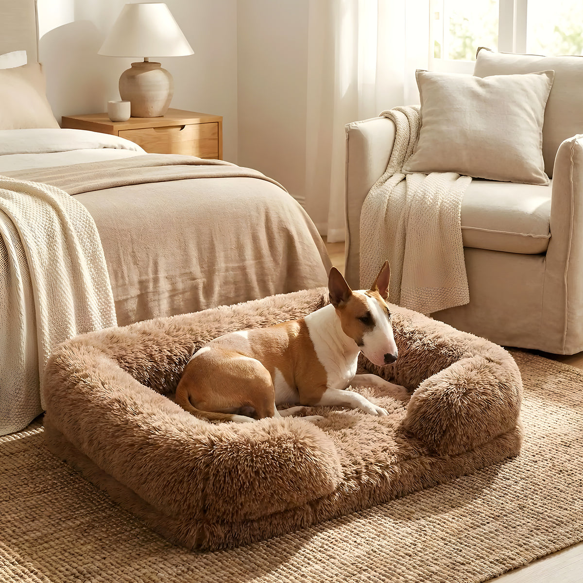 Panier orthopédique en polaire pour petit chien, 2 tailles