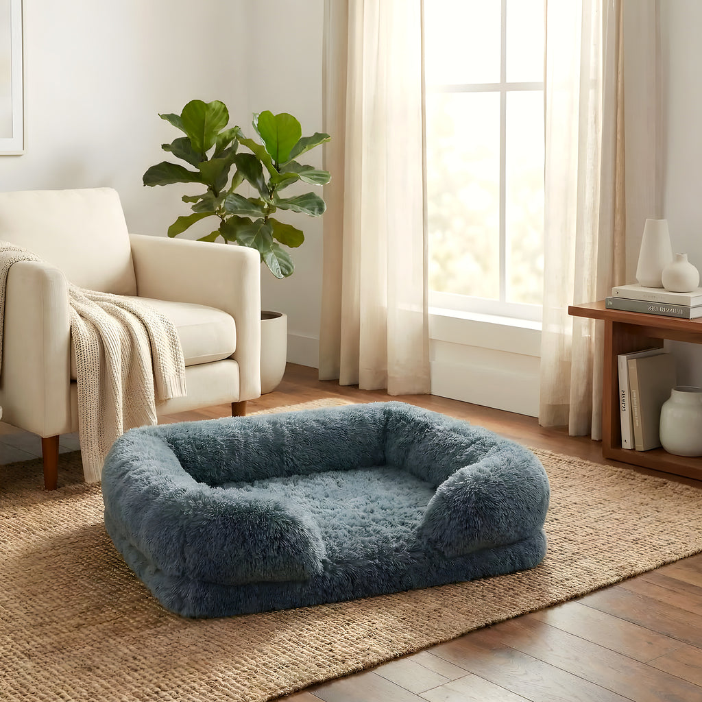 Panier orthopédique en polaire pour petit chien, 2 tailles