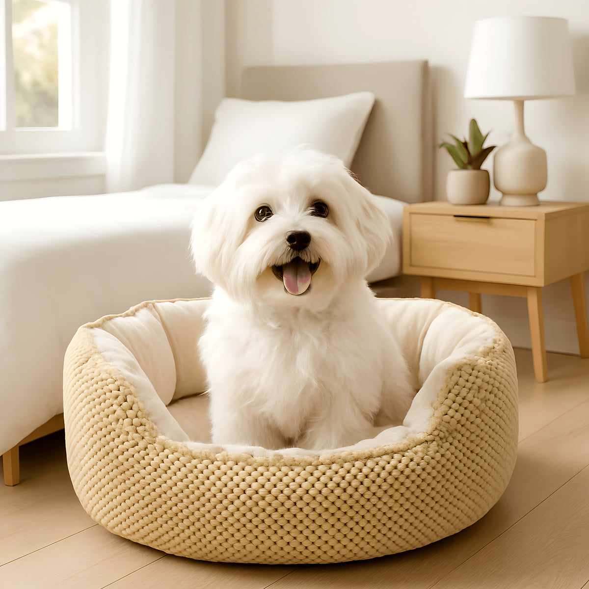 Panier orthopédique en œuf 100 % coton pour petit chien