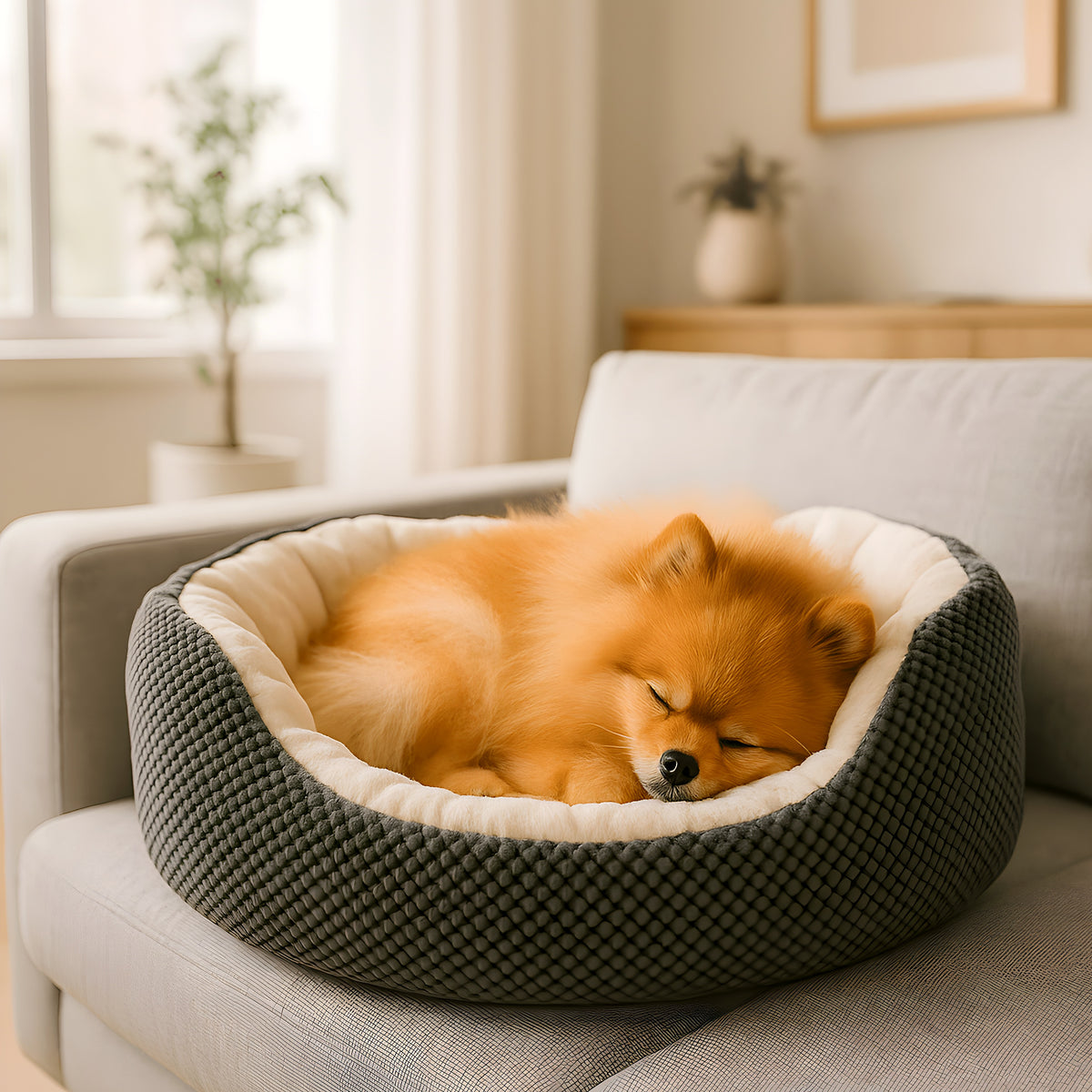 Panier orthopédique en œuf 100 % coton pour petit chien