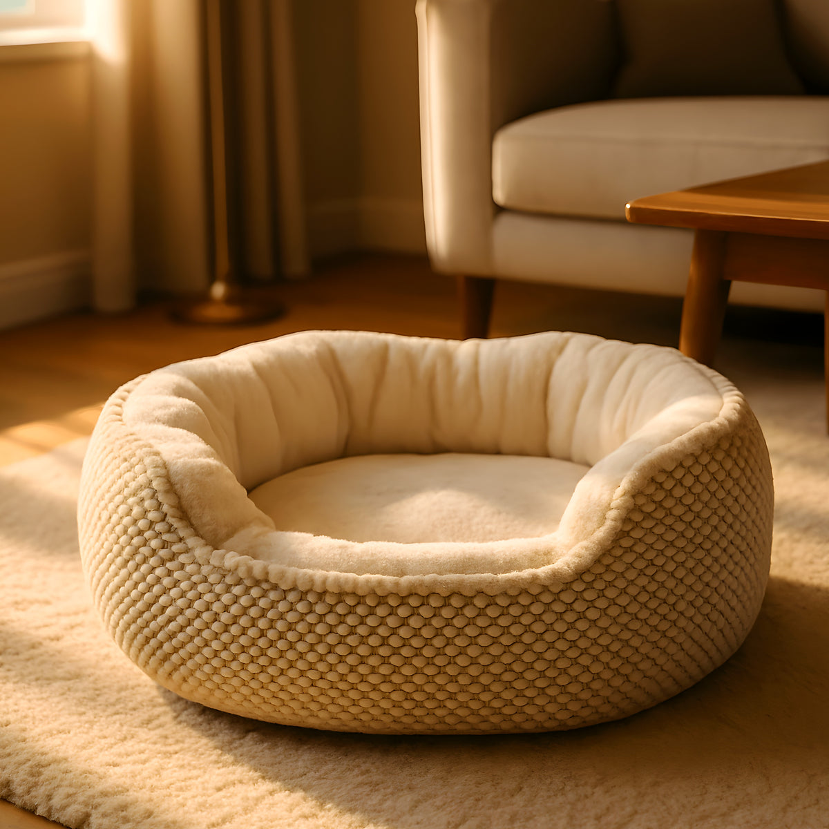Panier orthopédique en œuf 100 % coton pour petit chien