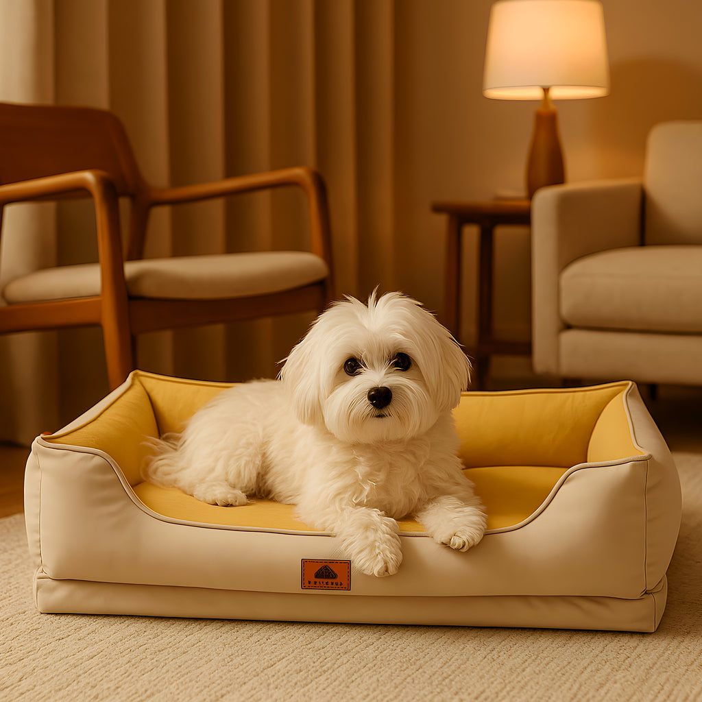 Panier orthopédique imperméable double couche pour petit chien