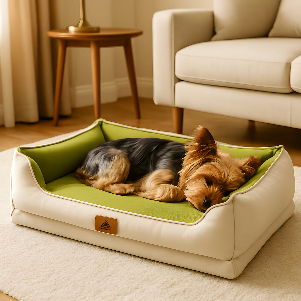 Panier orthopédique imperméable double couche pour petit chien