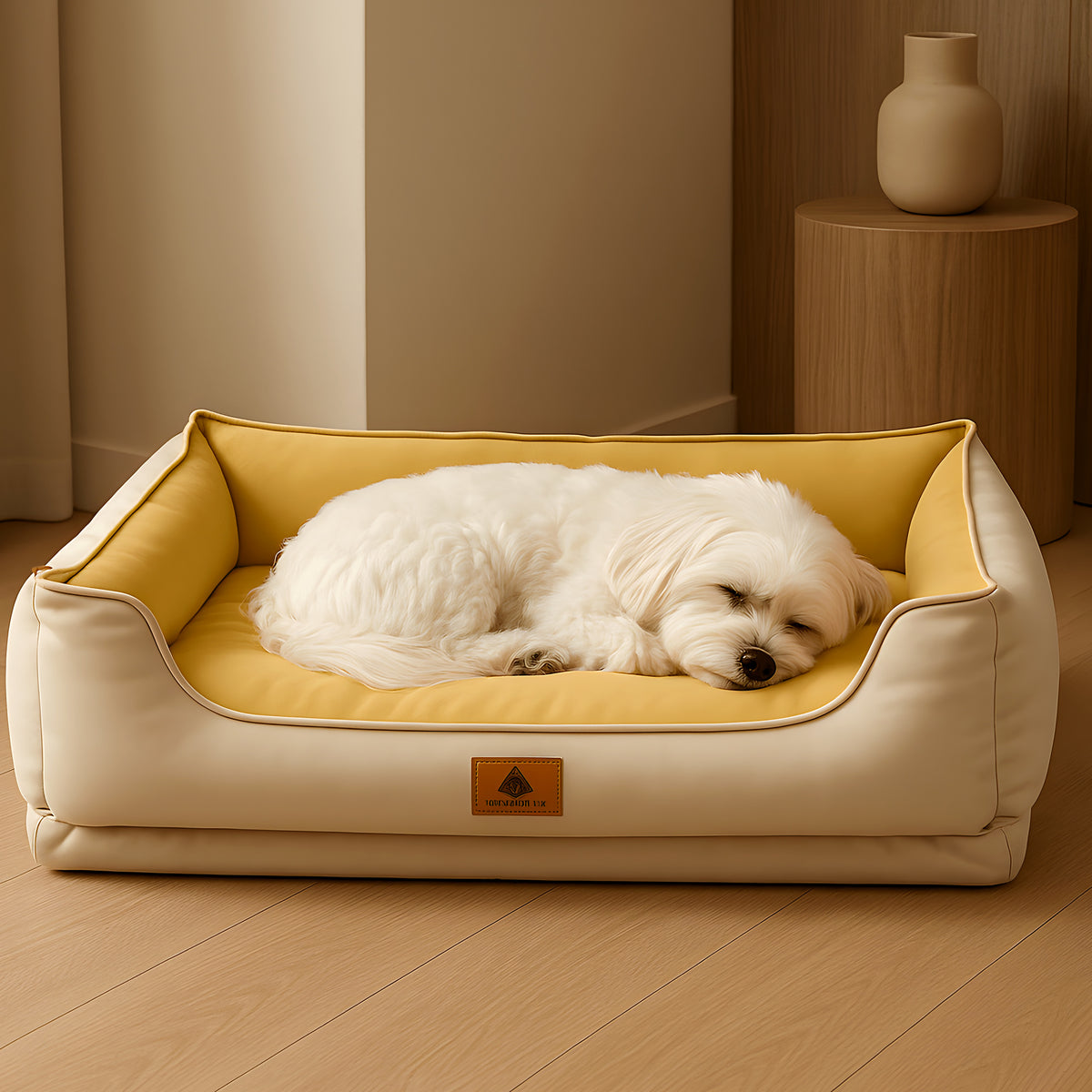 Panier orthopédique imperméable double couche pour petit chien