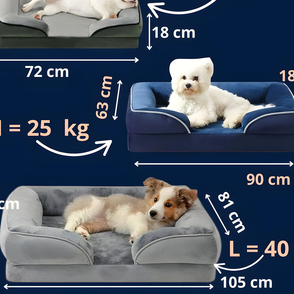 Panier orthopédique surélevé 18 cm pour chien, S à L