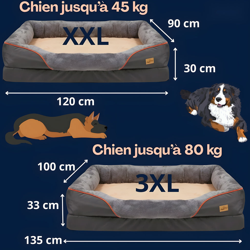 Panier orthopédique XXL pour chien géant jusqu'à 80 kg