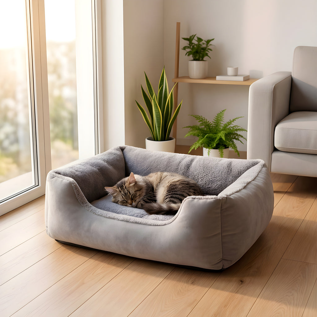Panier peluche pour chat