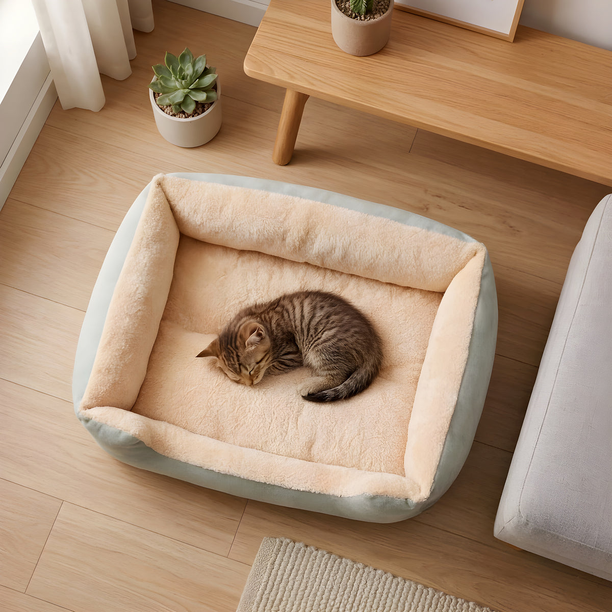 Panier peluche pour chat