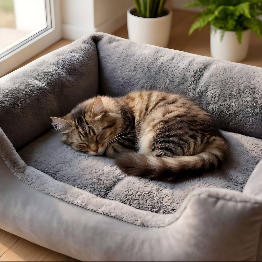 Panier peluche pour chat