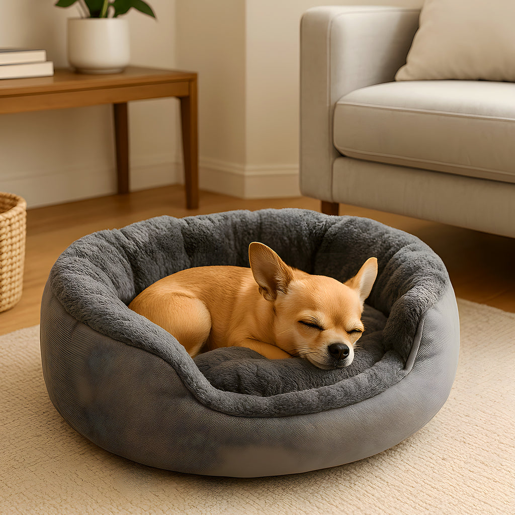 Panier rond 100 % coton pour chihuahua