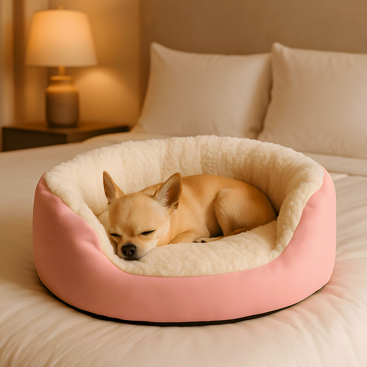 Panier rond 100 % coton pour chihuahua