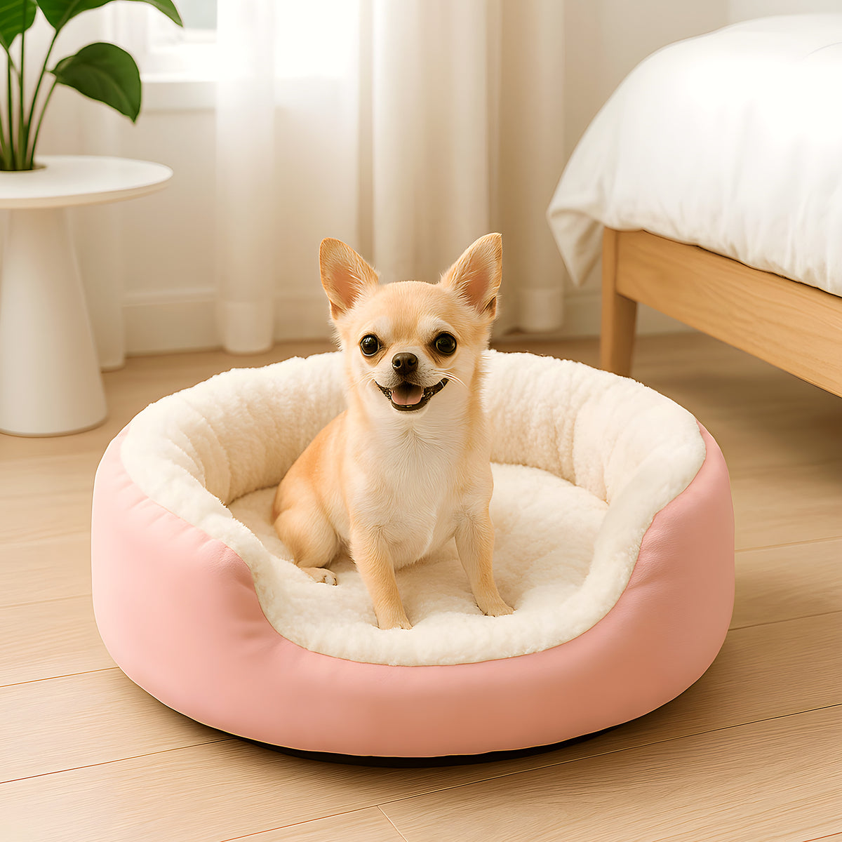 Panier rond 100 % coton pour chihuahua
