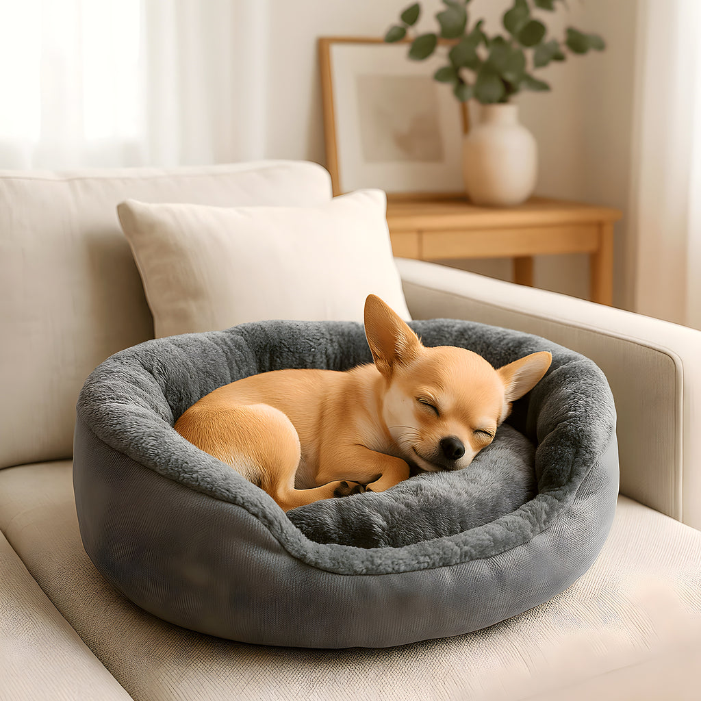 Panier rond 100 % coton pour chihuahua