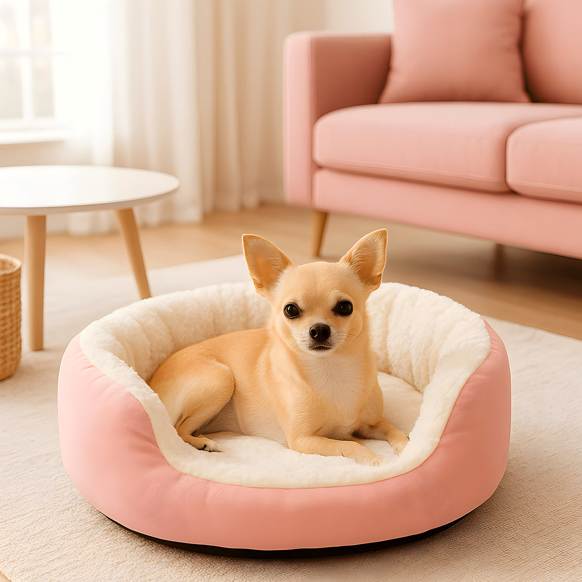 Panier rond 100 % coton pour chihuahua