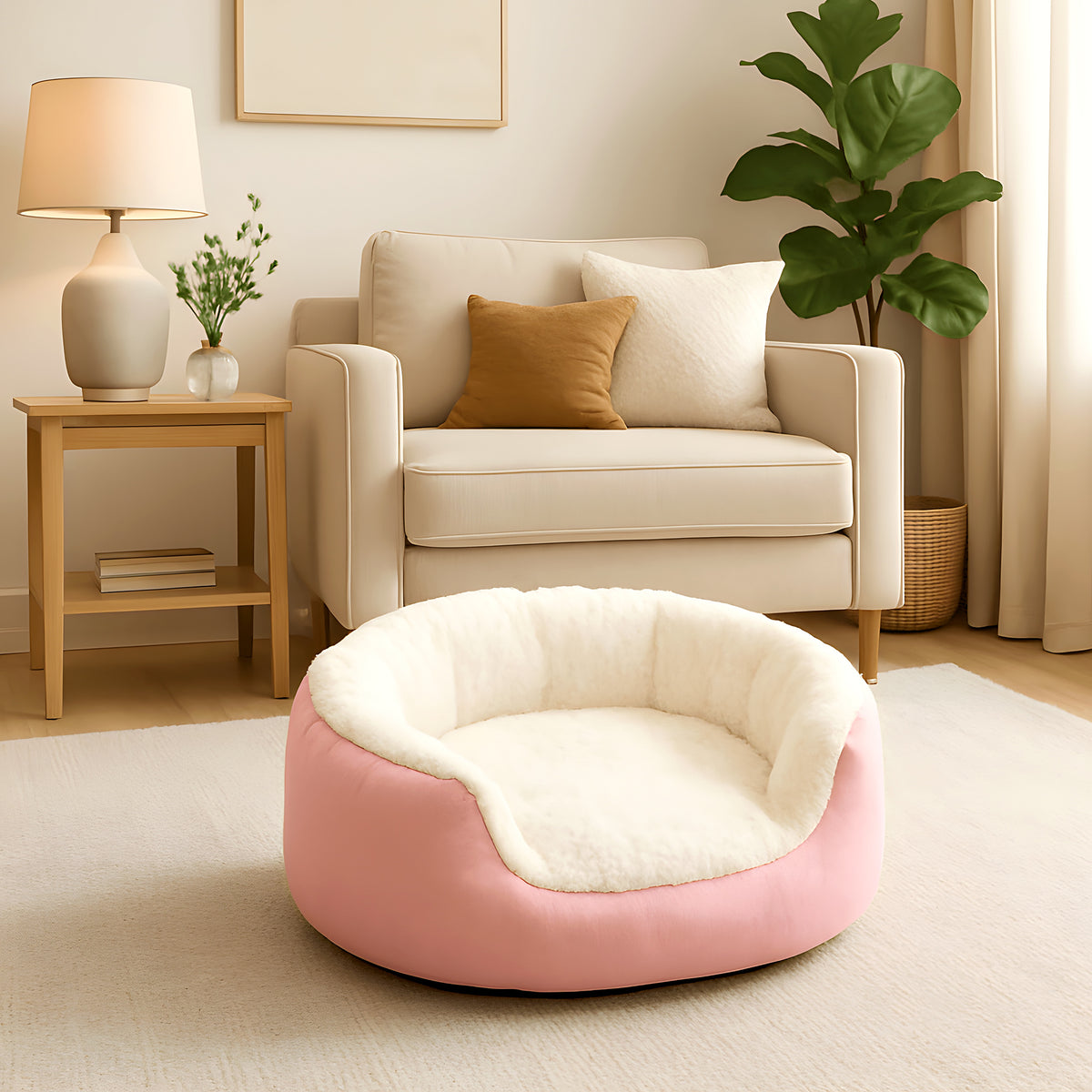 Panier rond 100 % coton pour chihuahua