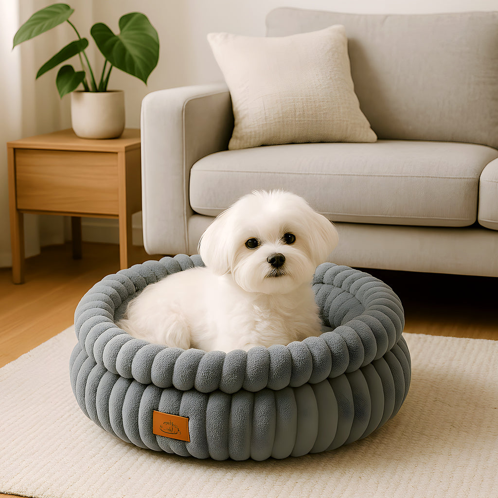 Panier rond anti-stress en velours côtelé Ø61 cm