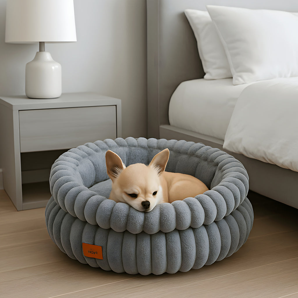 Panier rond anti-stress en velours côtelé Ø61 cm