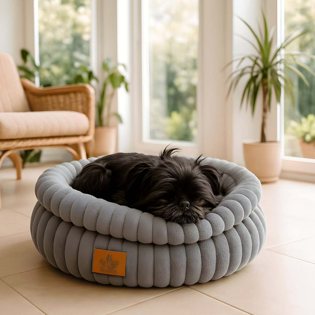 Panier rond anti-stress en velours côtelé Ø61 cm
