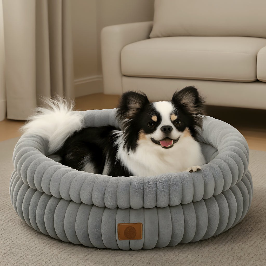 Panier rond anti-stress en velours côtelé Ø61 cm